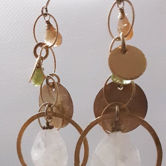 Gold dangle earrings Designed by Nina Nyugen - Picture 10 of 13